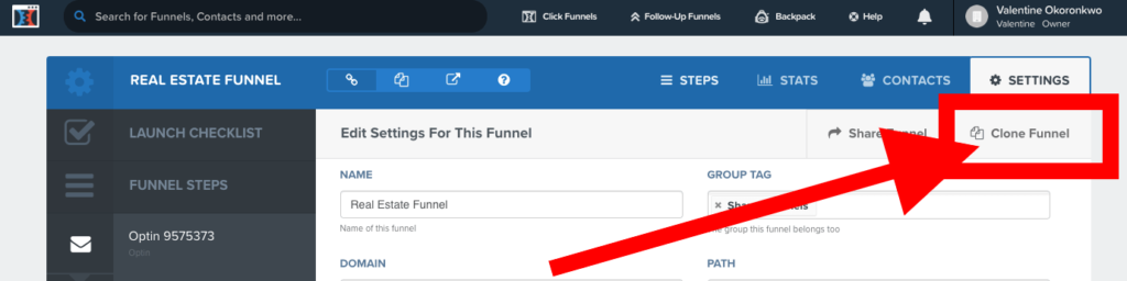 clone funnel in clickfunnels