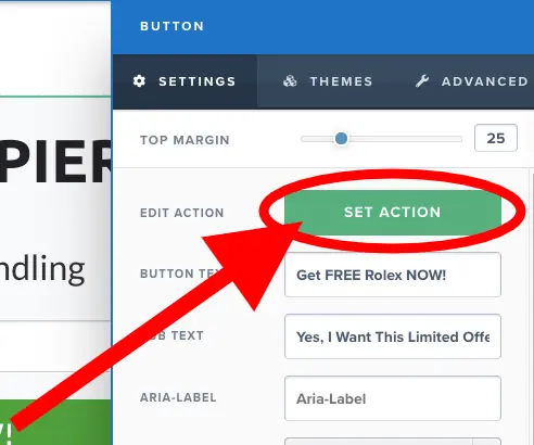 clickfunnels tutorial - button set action