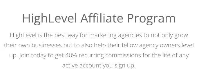 gohighlevel affiliate program commission structure