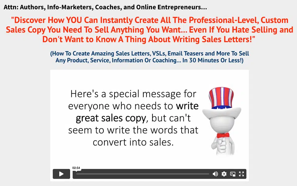 easysalescopywizard homepage
