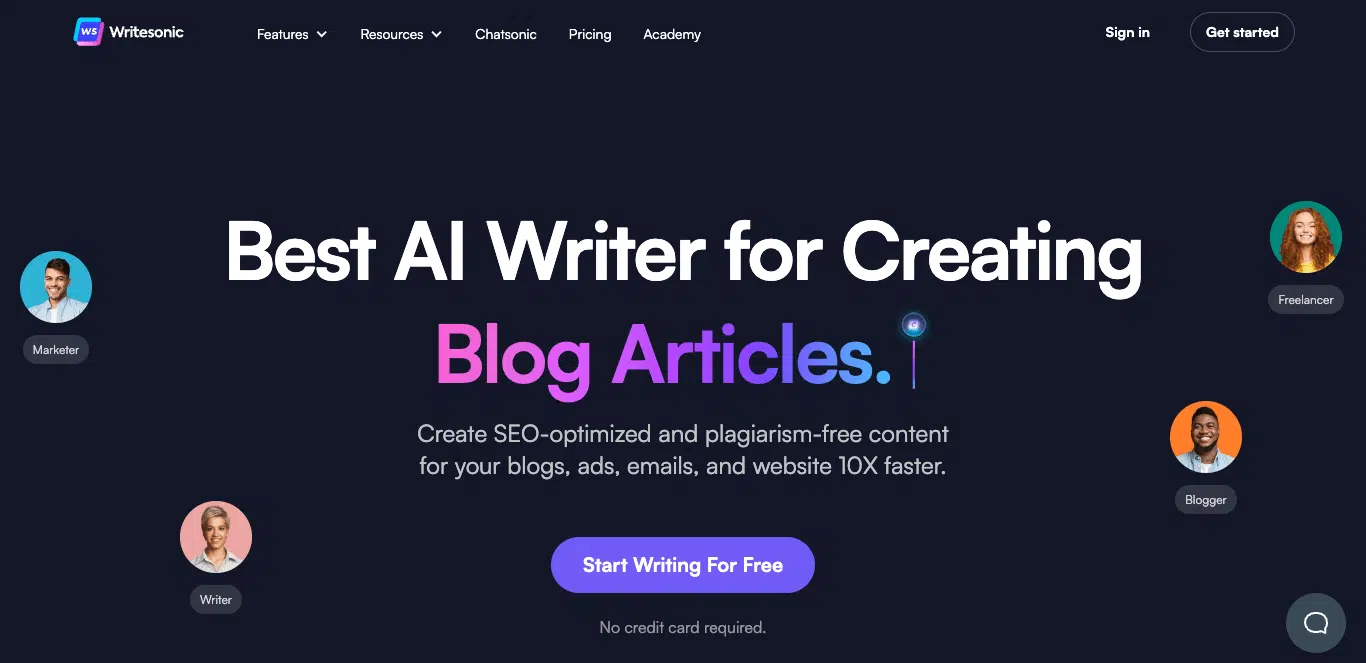 writesonic homepage